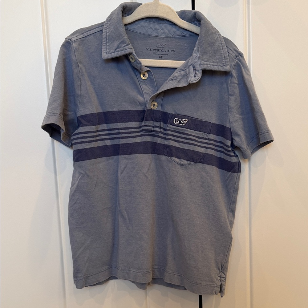 Vineyard Vines Gray and Navy Polo Shirt